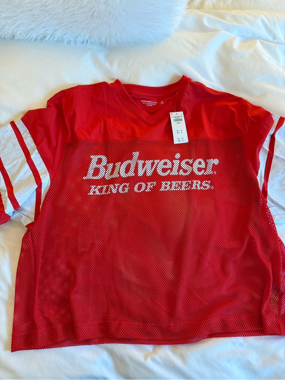 Abercrombie & Fitch Red Mesh Logo Football Jersey